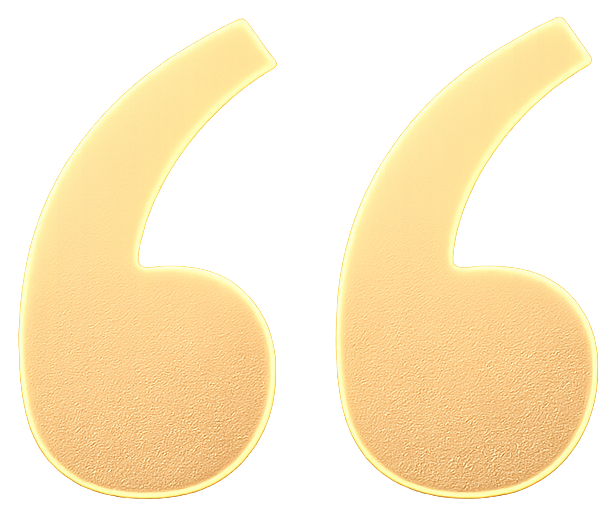 An elegant pair of gold textured opening quotation marks.
